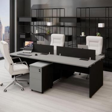 Imagem de Plataforma 2 Gav. e Divisória p/ 4 Pessoas 2,40m CS Pre F5 - F5 Office