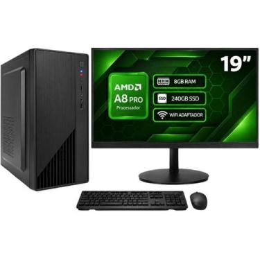 Imagem de Computador Completo AMD A8 Pro 8gb Ram Ddr3 SSD 240gb Monitor 19" Novo