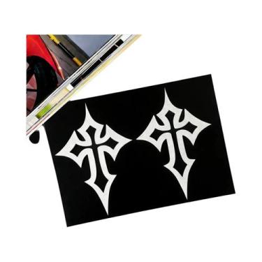 Imagem de Adesivos Refletivos Com Padrão Cruzado Para Motocicletas, 2 Peças, Dec