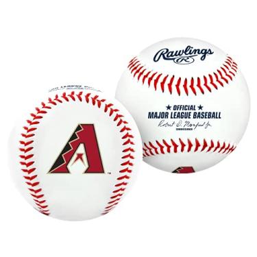 Imagem de Bola de beisebol com logotipo de todos os times da MLB, Rawlings MLB oficial, branco