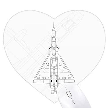 Imagem de Mousepad de coração com equipamento de armas de aeronaves, tapete de borracha para escritório