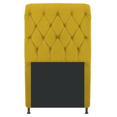 Imagem de Cabeceira Cristal 90 Cm Solteiro Com Capitonê Suede Amarelo