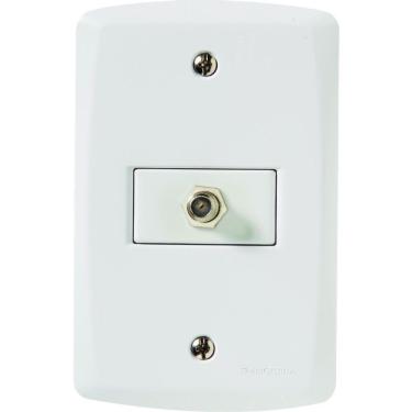 Imagem de Conj 4x2 1 Tomada Tv/sat Coaxial Tramontina Lux2 Branco