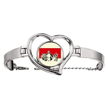 Imagem de N/A N/A Bracelete de fio para joias de coração e propaganda educação vermelha da China, medium, metal