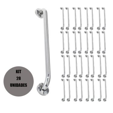 Imagem de Alça de Apoio 60cm Acessibilidade Kit 28 Unidades Inox Cadeirante Idoso Deficiente Banheiro Segurança