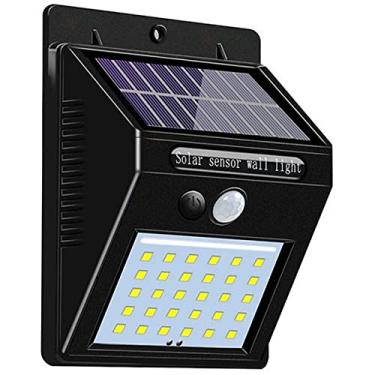 Imagem de Luminária Solar 30 Leds Sensor de Presença Arandela Automático Luz Externa de Parede Jardim