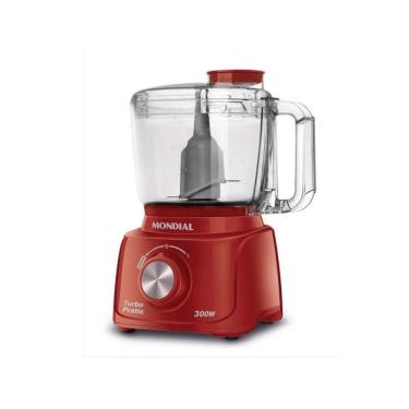 Imagem de Mini Processador Mondial Turbo Pratic 1V+Pulsar 300W - Vermelho - 127V - MP-16-R