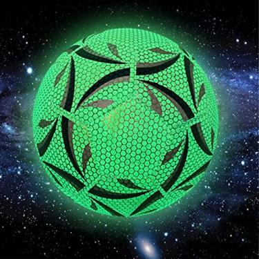 Imagem de Bola de futebol esportiva brilhante tamanho 5 futebol tradicional único unissex adulto para prática de treinamento ao ar livre interior praia quintal, verde, 4
