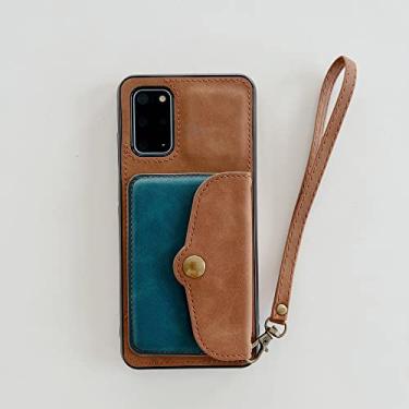 Imagem de Capa de telefone de carteira para Samsung Galaxy S22 S21 S20 Ultra Plus A53 A52s A52 A33 A32 5G Suporte de cartão à prova de choque alça de couro, ruivo, para GalaxyA13 5G