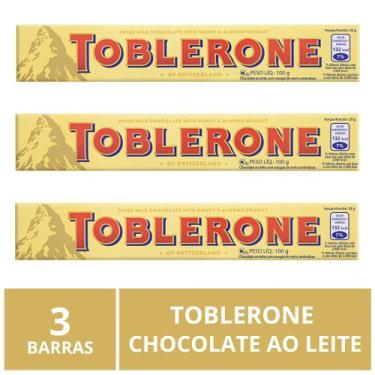 Imagem de Chocolate Toblerone, Ao Leite,  3 Barras De 100G