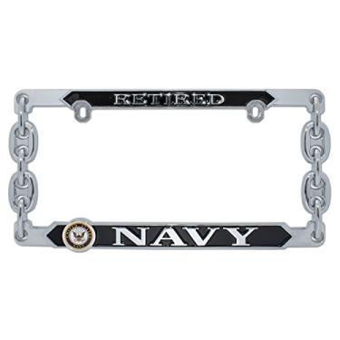 Imagem de Variação de molduras de placa de licença azul marinho ElektroplateElektroplate preto Navy-LPF-Variation