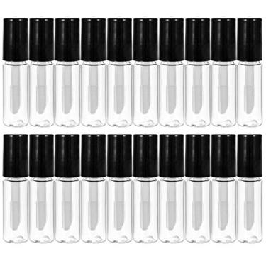 Imagem de Beautyflier – Pacote com 20 frascos de 1,5 ml de tubos de brilho labial vazios, mini frascos de protetor labial recarregáveis com inserções de borracha para amostras de batom, viagem, maquiagem DIY