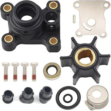 Imagem de MARKGOO 394711 Kit de reparo de impulsor de bomba de água com invólucro para Johnson Evinrude OMC 8 9.9 10 15 HP motor de barco externo 0394711 391698 386697 Sierra Marine 18-3327