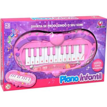 Teclado Piano Musical Infantil Rosa - HBUG003