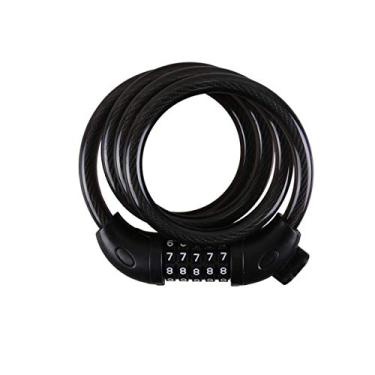 Imagem de VORCOOL TONYON Professional Motorcycle Mountain Bike Bicycle 5 dígitos antifurto de segurança codificada combinação de cadeado de senha com corrente de aço (preto)