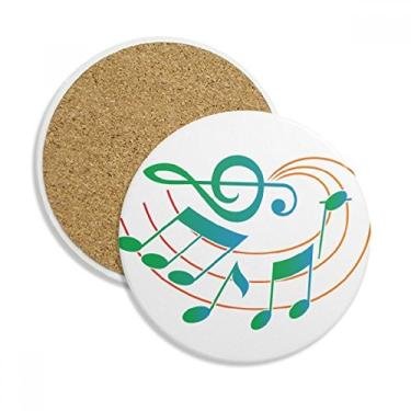 Imagem de Caneca de porta-copos com estampa laranja verde da nota musical