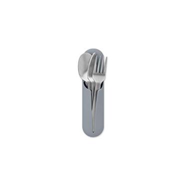 Imagem de W&P Utensílios de aço inoxidável Porter com estojo de transporte de silicone | ardósia | colher, garfo e faca para refeições em movimento | Conjunto portátil e compacto
