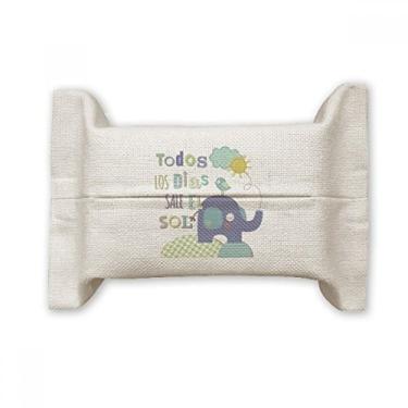 Imagem de Bolsa de linho de algodão com desenho de pássaro de elefante amarelo animal