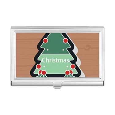 Imagem de Caixa de bolso para cartões de visita com ícone de desenho de Natal e árvore de Natal
