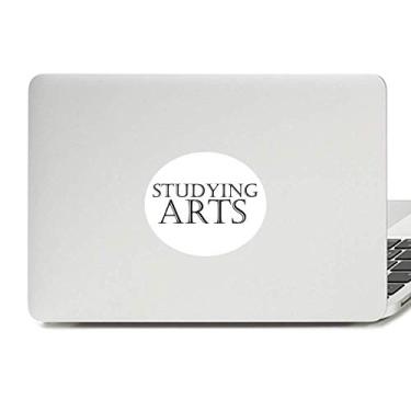 Imagem de Adesivo de notebook com emblema de vinil e frase curta para estudar, artes