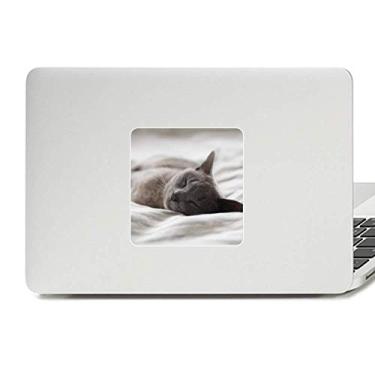 Imagem de Adesivo de vinil com desenho de gato cinza fofo animal para decoração de PC