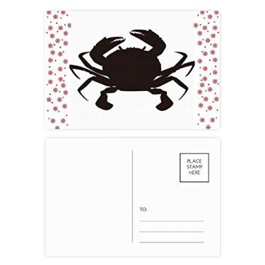 Imagem de Caranguejo Preto Padrão de Caranguejo Marinho Natal Flor Celebração Cartão Postal Cartão Bênção
