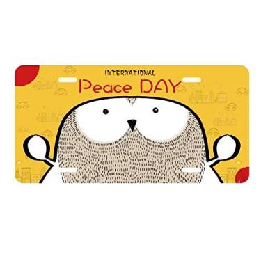Imagem de DIYthinker Estilo Simplicity coruja gordinha, placa de carro decoração Dia da Paz