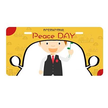 Imagem de DIYthinker Black Suit Argentina Placa de licença de desenho animado Etiqueta Decoração de carro Dia da Paz