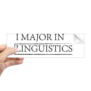 Imagem de DIYthinker Adesivo retangular com citação I Major in Linguistics para janela de notebook