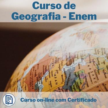 Imagem de Curso Online em videoaula de Geografia - Enem com Certificado + 2 brindes