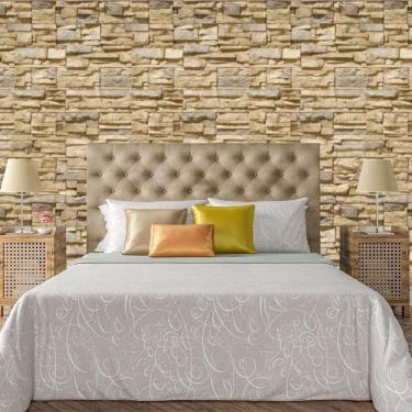 Imagem de Papel De Parede Adesivo Pedra Canjiquinha Rustica Lavável Cozinha 3 Metros