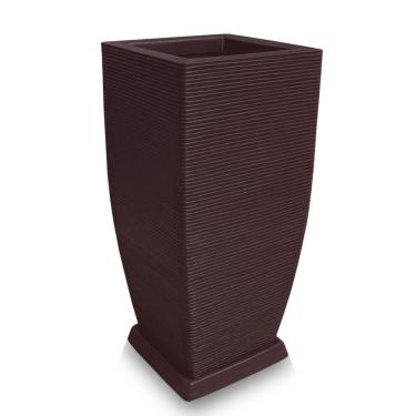 Imagem de Vaso De Planta + Prato Grande Polietileno Decor 90X40 Café