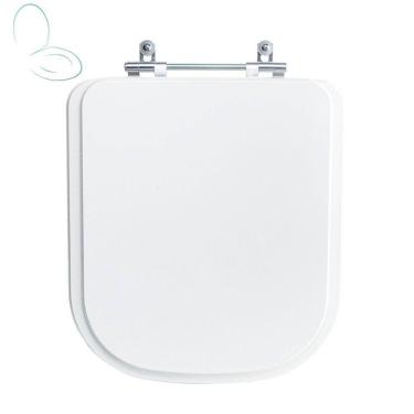 Imagem de Assento Sanitário Tampa de Vaso Branco MDF Laqueado Elite para bacia Celite