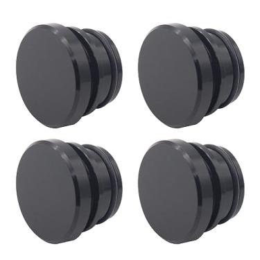 Imagem de CIADAZ Tampa universal para isqueiro de cigarro, plugue à prova de poeira à prova d'água de liga de alumínio para tomada de porta de energia do carro (4 peças, preto)