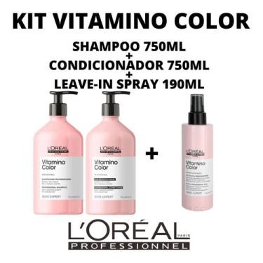 Imagem de Kit Loreal Vitamino Color Sh 750ml Cond 750ml Leave-in 190ml