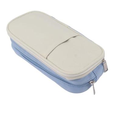 Imagem de Estojo para Lápis, Estojo Leve para Caneta de Grande Capacidade, Zíper Duplo Resistente para Borrachas (Céu azul)