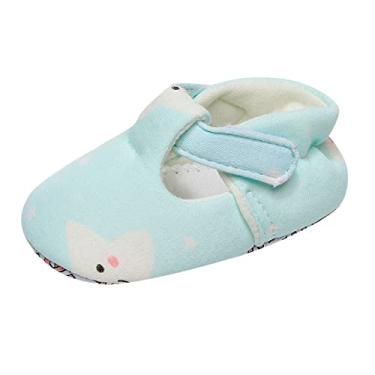 Imagem de Sandálias para bebês meninos com duas tiras sapatos individuais laço primeiro andador sandálias infantis sandálias de água, Azul-celeste, 0-6 Meses