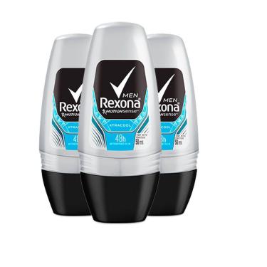 Imagem de Kit Desodorante Roll On Rexona Xtracool 50ml - 3 Unidades