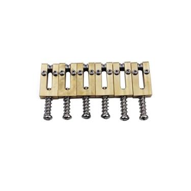 Imagem de Guyker Selas de ponte de latão - conjunto de pontes de substituição para guitarra elétrica ST/TL Strat Strat (tipo retangular) de 10,5 mm