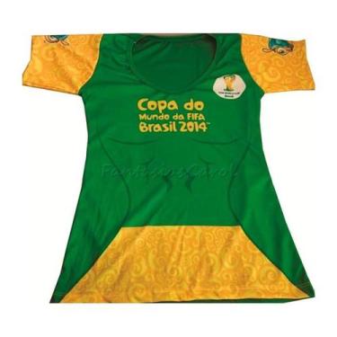 Imagem de Camiseta Blusinha Adulto Feminina Oficial Fifa Brasil Copa 2014 - Glob