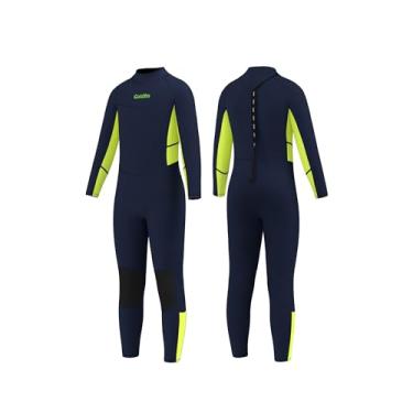 Imagem de Roupa de mergulho infantil Goldfin para meninos e meninas, neoprene de 3 mm para crianças pequenas, zíper nas costas, hidroginástica, mergulho, barco, surfe, natação