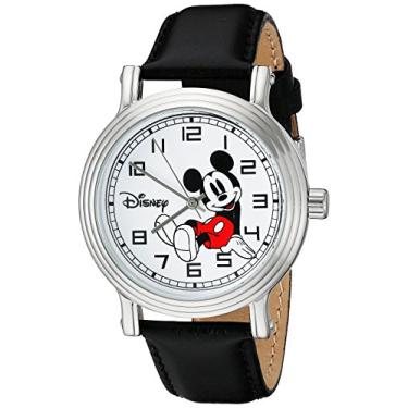 Imagem de Disney Relógio feminino de aço inoxidável W002397 Mickey Mouse, Preto, Movimento de quartzo