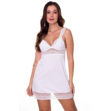 Imagem de Camisola Manguinha Sexy de Renda Pijama Curto Linha Noite Estilo Sedutor - VF40