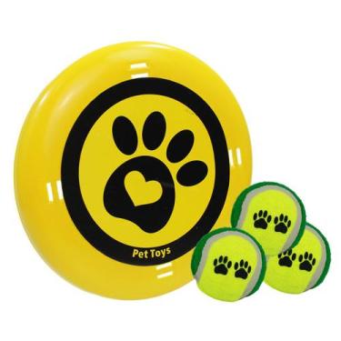 Imagem de Brinquedo Pet Disco Frisbee Lançador E Bola De Tênis Sonora - Western