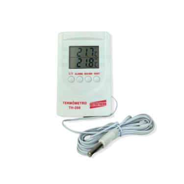 Imagem de Termômetro Digital Alarme Temperatura Interna Externa Imã Traseiro Gravação Sensor Th-200 Portátil Instrutherm