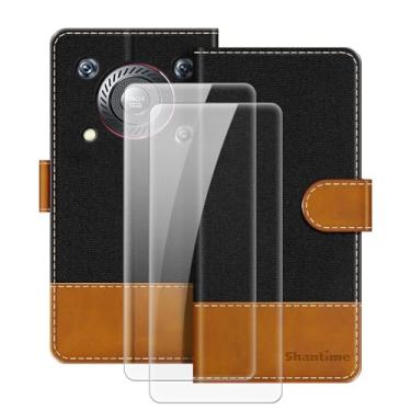 Imagem de MILEGOO Capa de couro para Oukitel WP36 capa magnética para celular com carteira e compartimento para cartão + [2 unidades] protetor de tela de vidro temperado para Oukitel WP36 (6,5 polegadas) preto