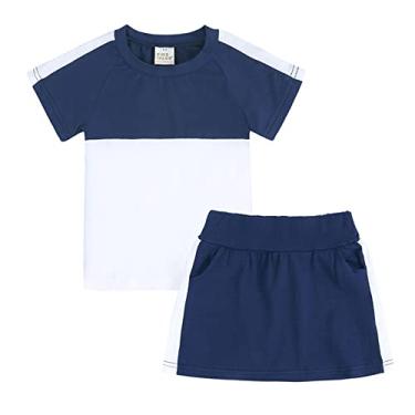 Imagem de Metaxas Camiseta de verão unissex para bebês recém-nascidos e bebês de algodão macio patchwork 2 peças (azul escuro, 13-14 anos)