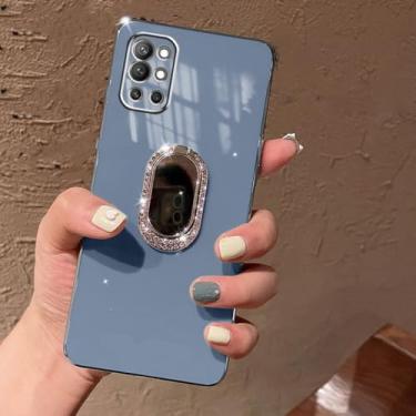 Imagem de Capa de telefone com suporte para Samsung Galaxy Note 20 Ultra Stand Chapeamento Capa para S10 Plus S20 FE S21 S 21 Plus S22 Note 10 P, Azul, Para A7 2018 A750