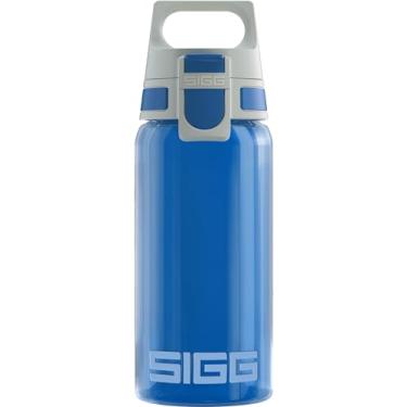 Imagem de SIGG Garrafa de água infantil VIVA ONE Blue sem BPA (0,5 L), garrafa de água infantil com tampa à prova de derramamento, garrafa infantil leve feita de polipropileno