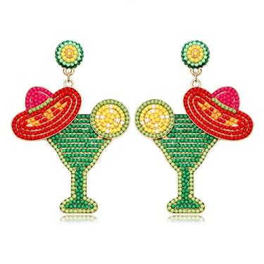 Imagem de Brincos de festa com contas, cinco de maio, sombrero chili, chapéus mexicanos, brincos pendurados para mulheres, meninas, tema mexicano, joias para festa de aniversário, presentes, Zinco, Sem Pedra Preciosa